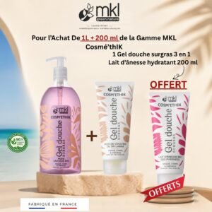 gel douche mure sauvage bio surgras pack mkl 1L noix de coco lait d anesse offert