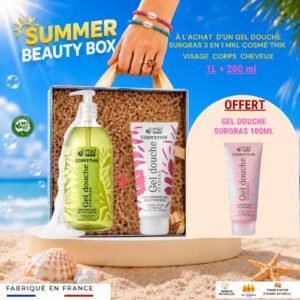 gel douche verveine bio surgras summer beauty box mkl 1L lait anesse jasmin offert fabriqueen france